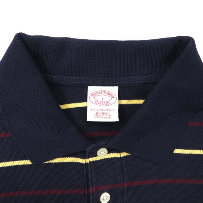 Brooks Brothers ビッグサイズ ラガーシャツ L ネイビー ボーダー コットン ワンポイントロゴ刺繍 | Vintage.City 古着屋、古着コーデ情報を発信