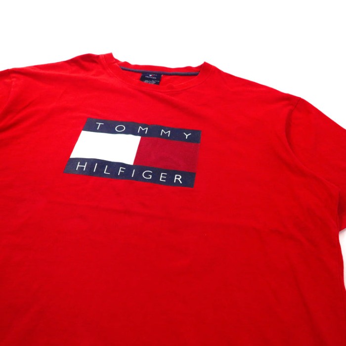 TOMMY HILFIGER ビッグサイズ ロゴプリントTシャツ XL レッド コットン フラッグロゴ | Vintage.City 古着屋、古着コーデ情報を発信
