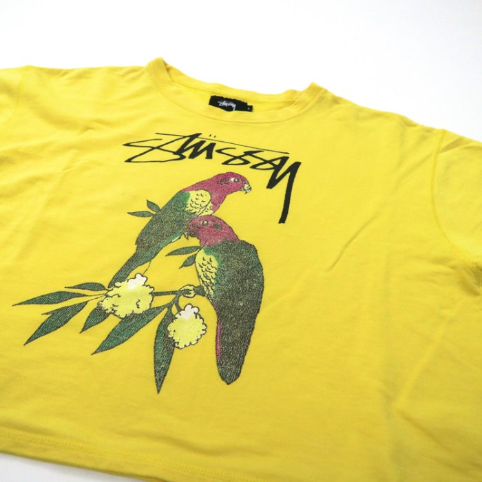 Stussy クロップド ロゴプリントTシャツ S イエロー コットン Parrots Tee 日本製 | Vintage.City 빈티지숍, 빈티지 코디 정보