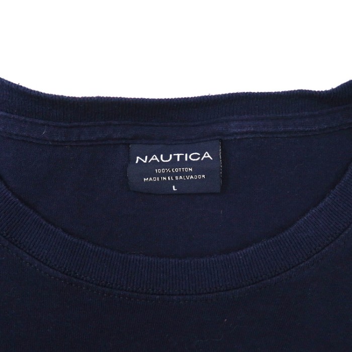 NAUTICA ロングスリーブTシャツ L ネイビー コットン ロゴプリント エルサルバドル製 | Vintage.City 古着屋、古着コーデ情報を発信
