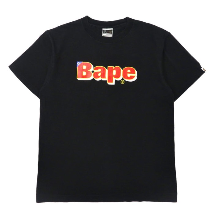 A BATHING APE ビッグロゴプリントTシャツ L ブラック コットン 日本製