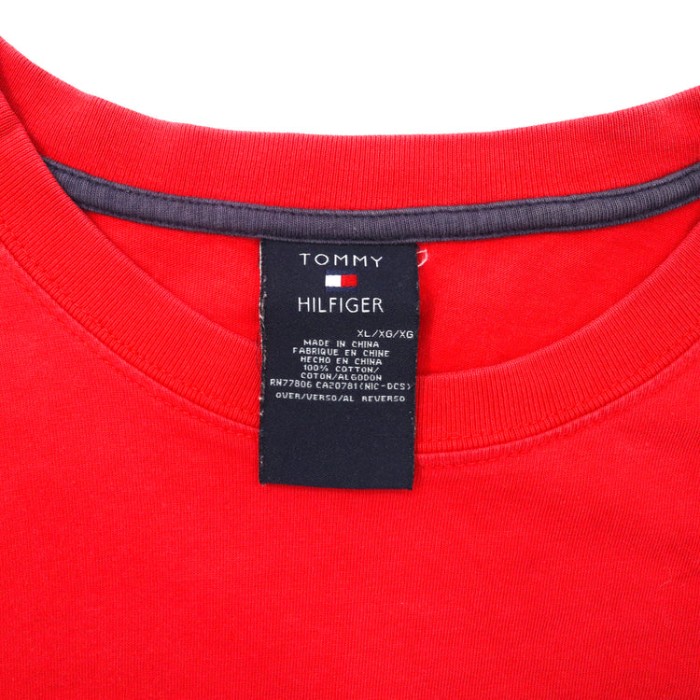 TOMMY HILFIGER ビッグサイズ ロゴプリントTシャツ XL レッド コットン フラッグロゴ | Vintage.City 古着屋、古着コーデ情報を発信