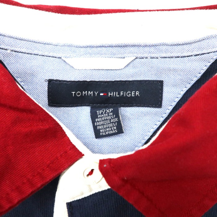 TOMMY HILFIGER ビッグサイズ ラガーシャツ XS ネイビー コットン エンブレムロゴ刺繍 | Vintage.City 古着屋、古着コーデ情報を発信