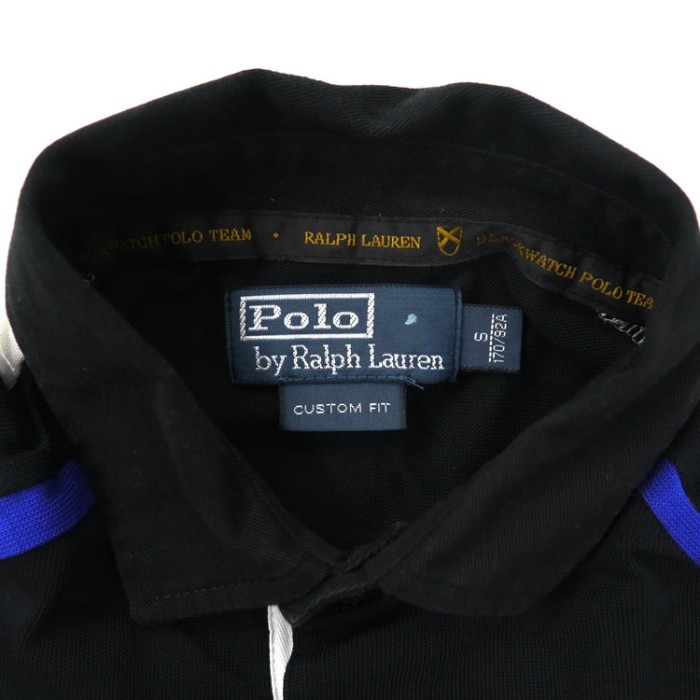 Polo by Ralph Lauren ラガーシャツ 170 ブラック プリマコットン ナンバリング ビッグポニー刺繍 BLACK WATCH POLO TEAM | Vintage.City 古着屋、古着コーデ情報を発信
