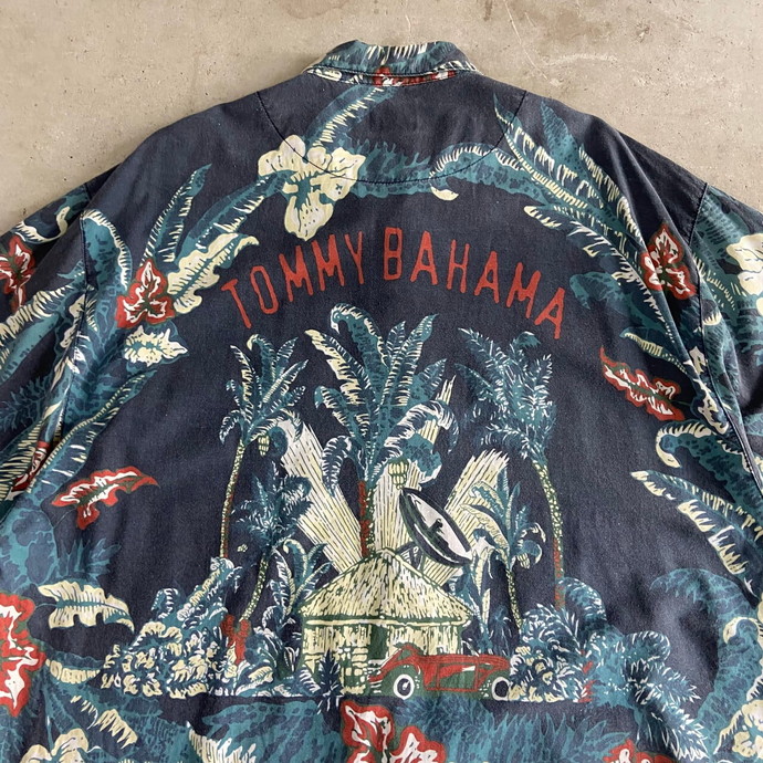 90s Tommy Bahama トミーバハマ 半袖 レーヨン×コットン ハワイアン