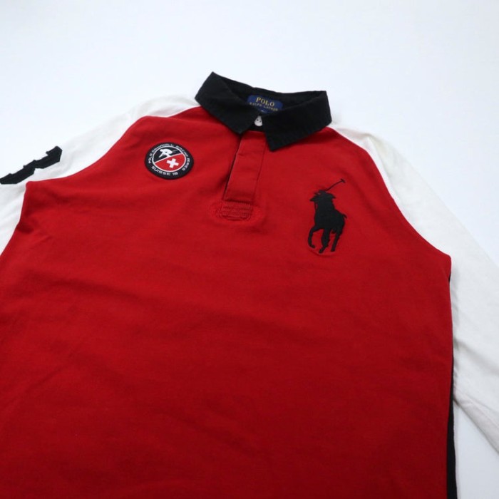 POLO RALPH LAUREN ラガーシャツ XL レッド コットン ビッグポニー刺繍 POLO DOWNHILL RACING SERIES | Vintage.City 빈티지숍, 빈티지 코디 정보