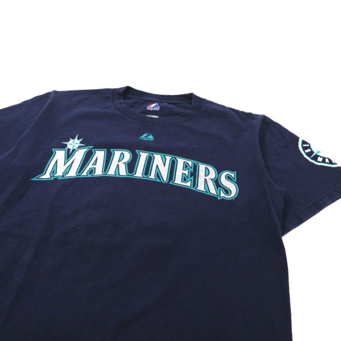 Majestic ベースボールプリントTシャツ S ネイビー ナンバリング MLB Seattle Mariners | Vintage.City 古着屋、古着コーデ情報を発信
