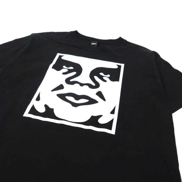 OBEY ビッグロゴプリントTシャツ M ブラック コットン メキシコ製 | Vintage.City 빈티지숍, 빈티지 코디 정보