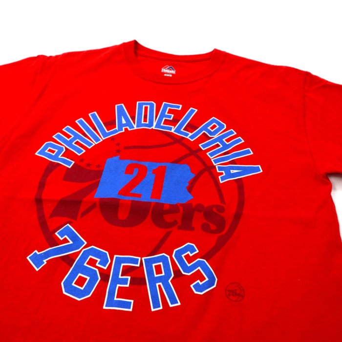 Majestic ナンバリング プリントTシャツ M レッド コットン NBA Philadelphia 76ers | Vintage.City 빈티지숍, 빈티지 코디 정보
