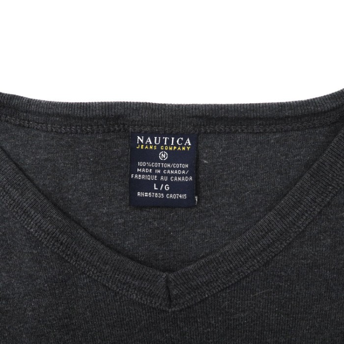 カナダ製 NAUTICA ビッグサイズ ロングスリーブTシャツ L グレー コットン ワンポイントロゴ刺繍 90年代 | Vintage.City 古着屋、古着コーデ情報を発信