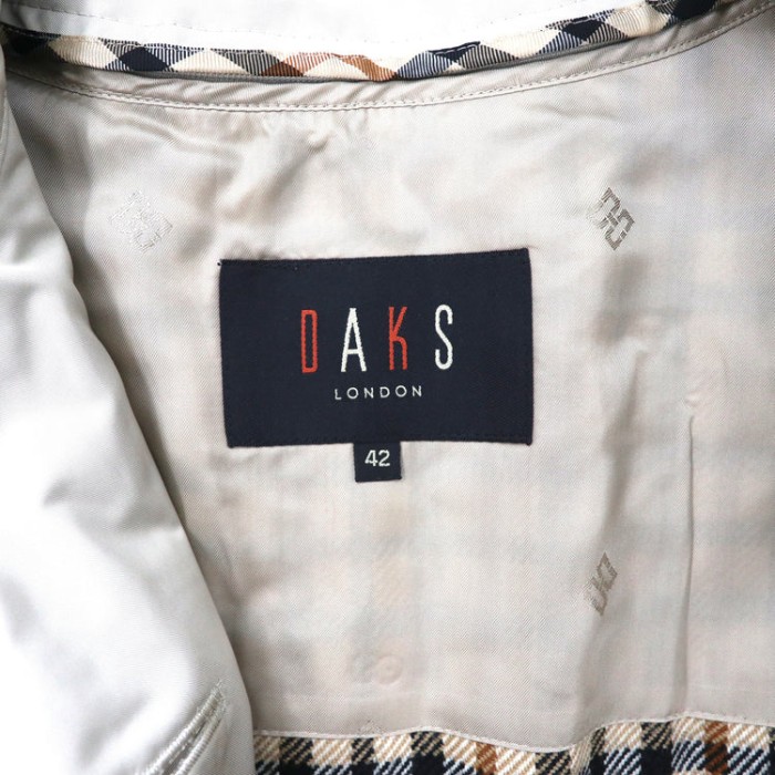 DAKS ステンカラーコート 42 ベージュ ポリエステル ライナー着脱式 日本製 | Vintage.City 빈티지숍, 빈티지 코디 정보