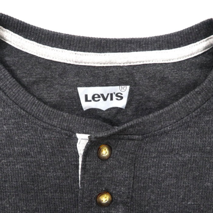 Levi's ヘンリーネック ロングスリーブTシャツ M グレー コットン エジプト製 | Vintage.City 古着屋、古着コーデ情報を発信