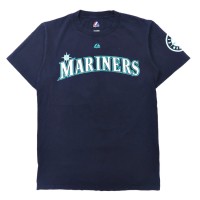 Majestic ベースボールプリントTシャツ S ネイビー ナンバリング MLB Seattle Mariners | Vintage.City 빈티지숍, 빈티지 코디 정보