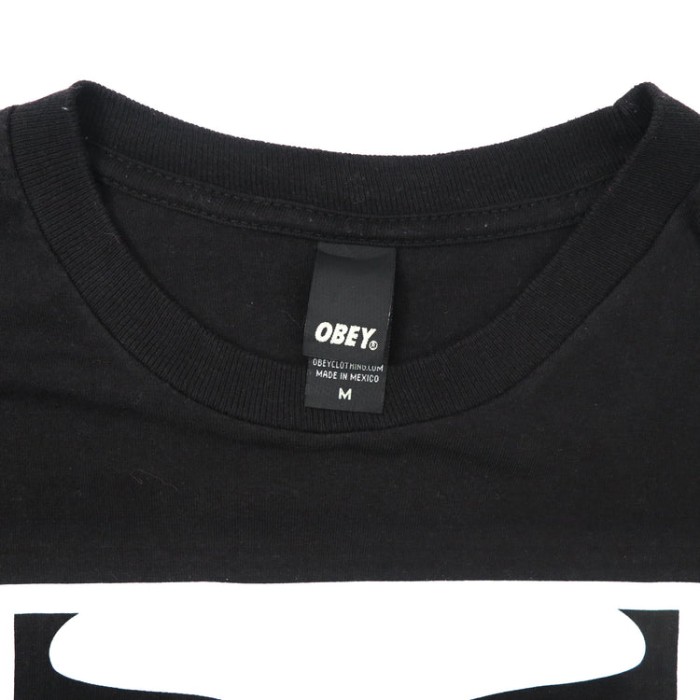OBEY ビッグロゴプリントTシャツ M ブラック コットン メキシコ製 | Vintage.City 빈티지숍, 빈티지 코디 정보