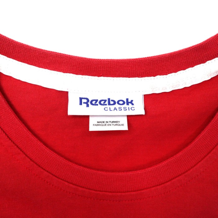 Reebok ビッグロゴプリントTシャツ O レッド コットン ARCHIVE STRIPE TEE AK0405 ターキー製 | Vintage.City 古着屋、古着コーデ情報を発信