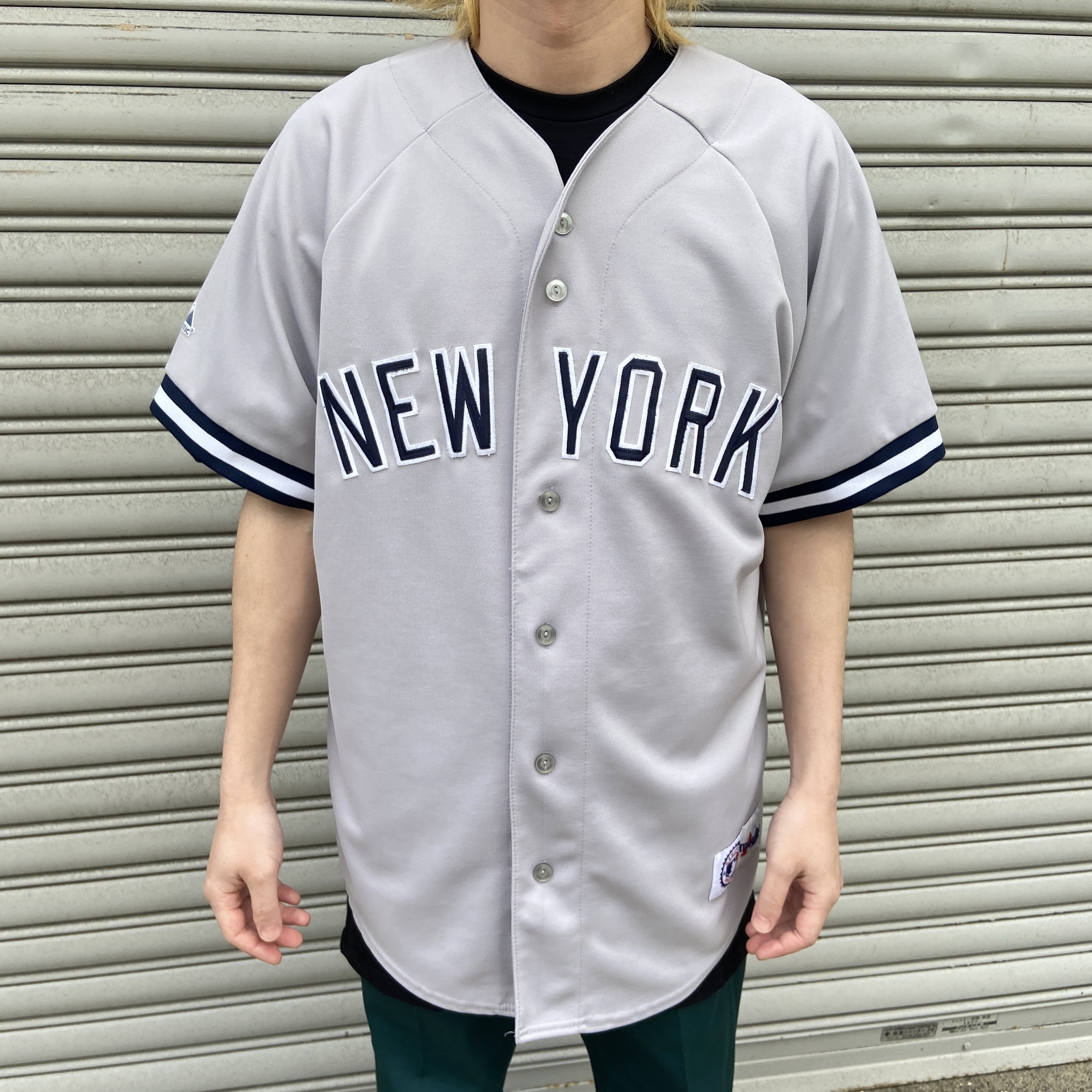 ニューヨークヤンキース NY majestic ベースボールシャツ 白 Tp9OS-m73598842712 - シャツ