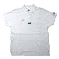 adidas ポロシャツ L ホワイト コットン ワンポイントロゴ刺繍 デサント社製 90年代 | Vintage.City ヴィンテージ 古着