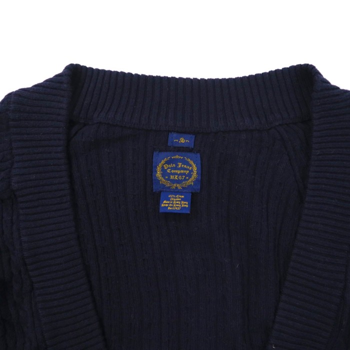 Polo Jeans Company RALPH LAUREN Vネック ケーブルニット セーター S ネイビー コットン | Vintage.City 빈티지숍, 빈티지 코디 정보