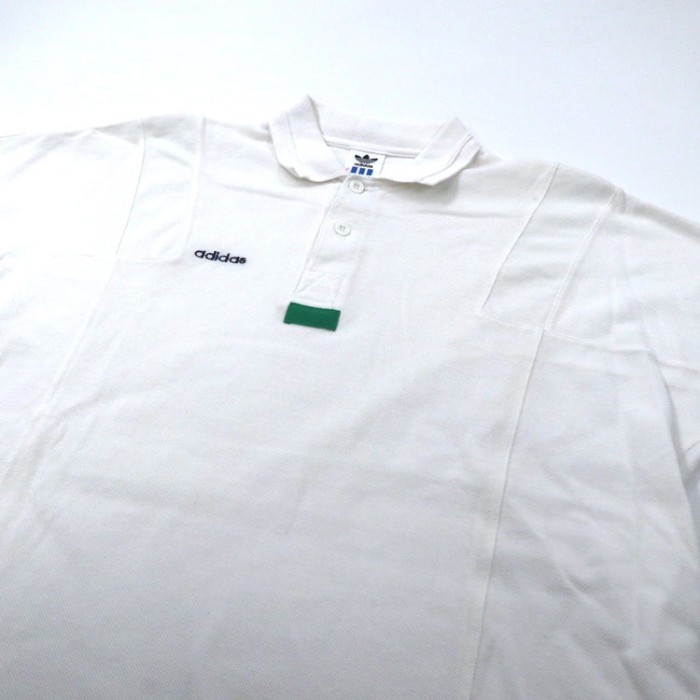 adidas ポロシャツ L ホワイト コットン ワンポイントロゴ刺繍 デサント社製 90年代 | Vintage.City 古着屋、古着コーデ情報を発信