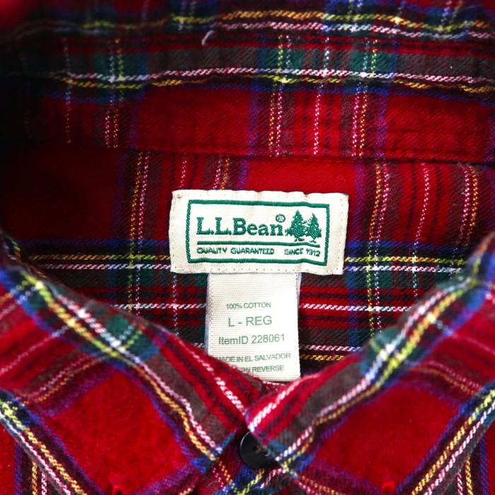 L.L.Bean タータンチェック ボタンダウンシャツ L レッド コットン | Vintage.City 빈티지숍, 빈티지 코디 정보