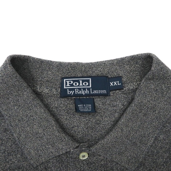 Polo by Ralph Lauren ビッグサイズ 長袖ポロシャツ XXL グレー コットン スモールポニー刺繍 | Vintage.City 古着屋、古着コーデ情報を発信