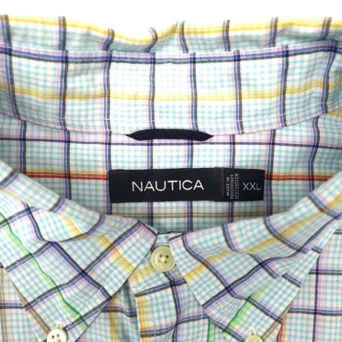 NAUTICA ビッグサイズ ボタンダウンシャツ XXL ブルー チェック コットン ワンポイントロゴ刺繍 | Vintage.City Vintage Shops, Vintage Fashion Trends
