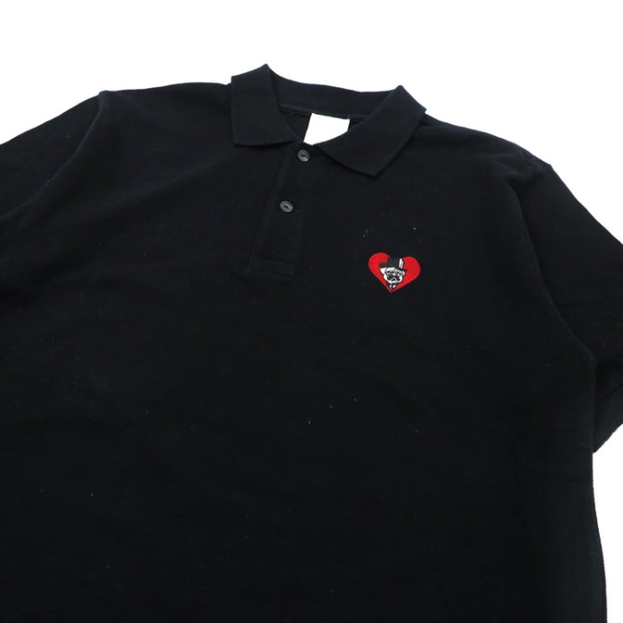 fLAnsisCA ポロシャツ M ブラック コットン ワンポイントロゴ刺繍 BEAMS取り扱い | Vintage.City 古着屋、古着コーデ情報を発信