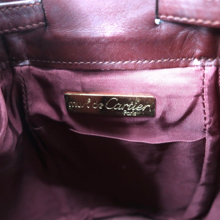 Cartier 巾着ショルダーバッグ ボルドー レザー マストライン オールド | Vintage.City 古着屋、古着コーデ情報を発信