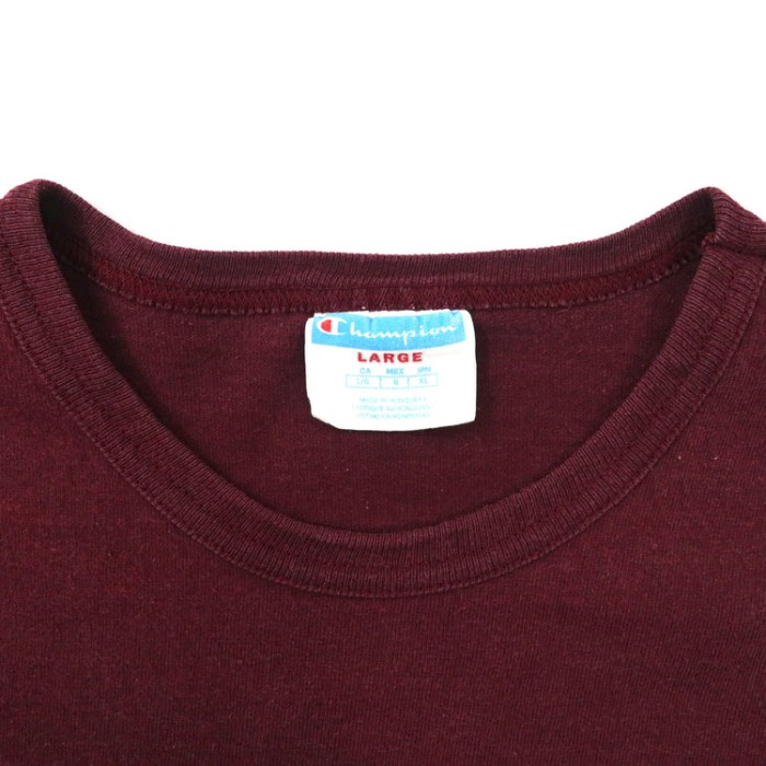 Champion ビッグロゴTシャツ XL ボルドー コットン スクリプトロゴ ホンジュラス製 | Vintage.City 빈티지숍, 빈티지 코디 정보