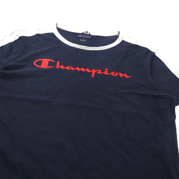 Champion ビッグサイズ ロゴプリントTシャツ XL ネイビー コットン スクリプトロゴ | Vintage.City 古着屋、古着コーデ情報を発信