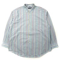 NAUTICA ビッグサイズ ボタンダウンシャツ XXL ブルー チェック コットン ワンポイントロゴ刺繍 | Vintage.City ヴィンテージ 古着