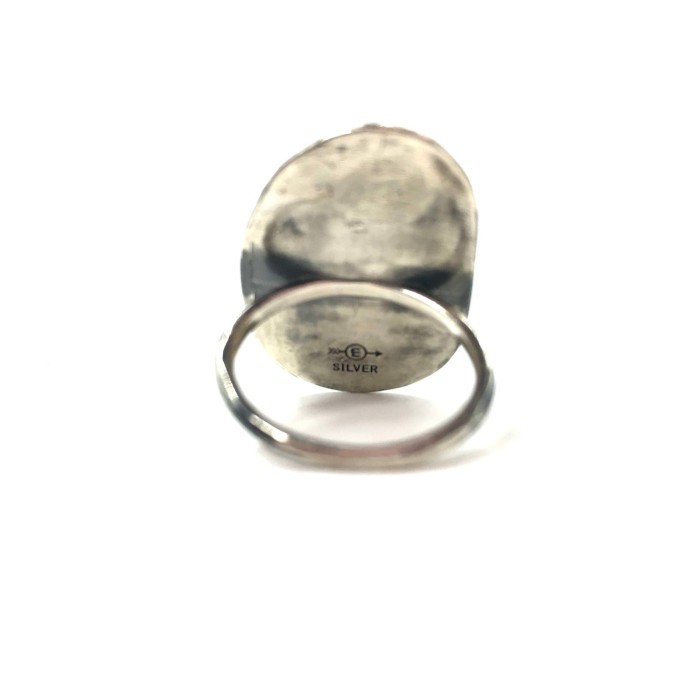 Turquoise Silver Ring オーバル ターコイズ リング 11号 SILVER シルバー 925 槌目 ハンマーワーク | Vintage.City 古着屋、古着コーデ情報を発信