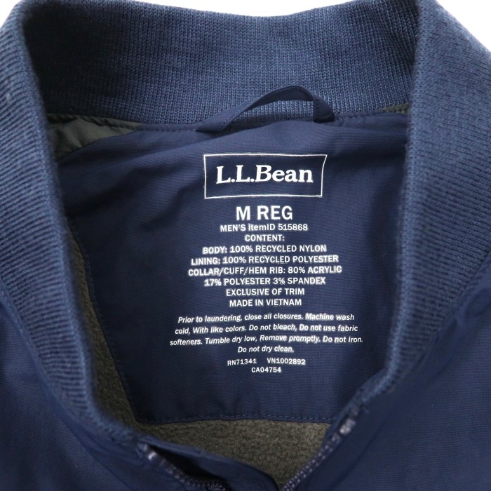 L.L.Bean MA-1 フライトジャケット ブルゾン M ネイビー ナイロン フリースライナー | Vintage.City 빈티지숍, 빈티지 코디 정보