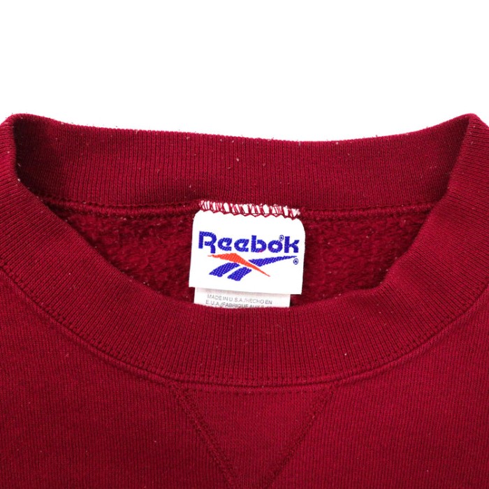 USA製 Reebok ビッグサイズ ロゴプリントスウェット L ボルドー コットン 裏起毛 ベクターロゴ  90年代 | Vintage.City 古着屋、古着コーデ情報を発信