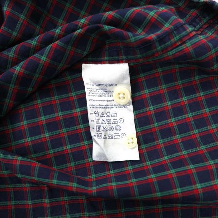 TOMMY HILFIGER ボタンダウンシャツ L ネイビー チェック コットン CLASSIC FIT | Vintage.City 古着屋、古着コーデ情報を発信