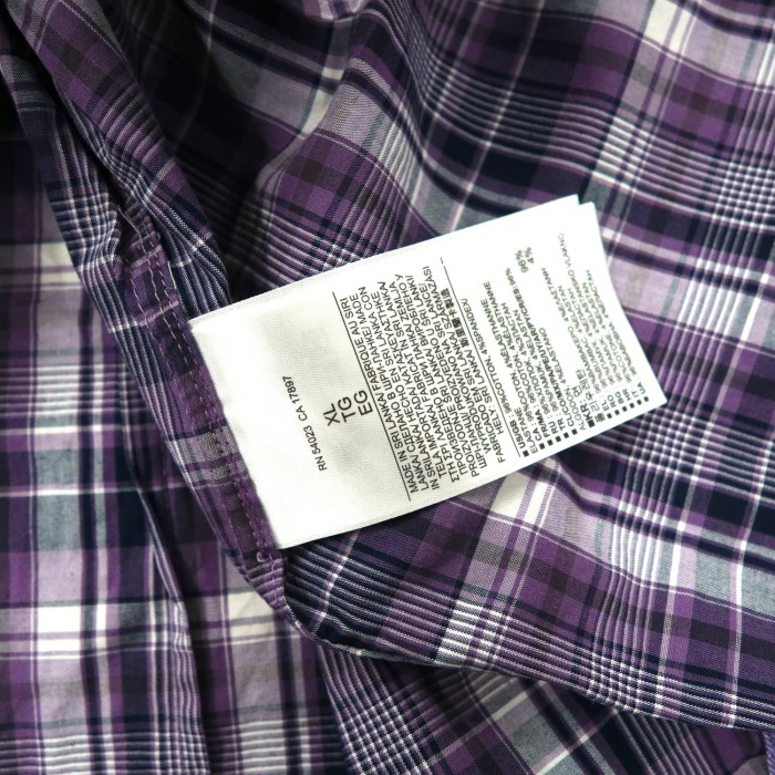 BANANA REPUBLIC ウエスタンシャツ XL ネイビー チェック コットン スナップボタン SLIM FIT | Vintage.City 古着屋、古着コーデ情報を発信