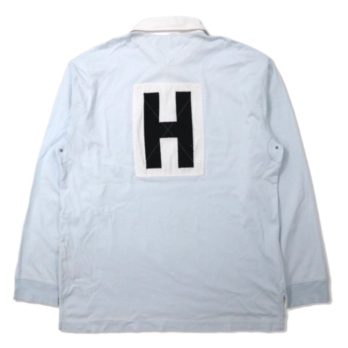 TOMMY HILFIGER ビッグサイズ ラガーシャツ XL ブルー コットン バックロゴワッペン | Vintage.City 古着屋、古着コーデ情報を発信