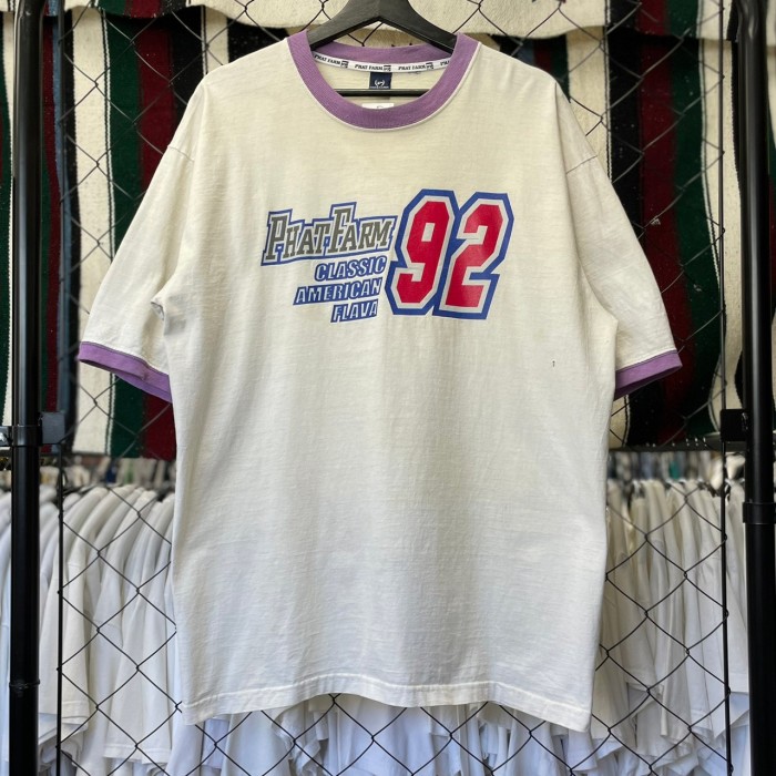 90s USA製 ファットファーム リンガーTシャツ ヒップポップ系