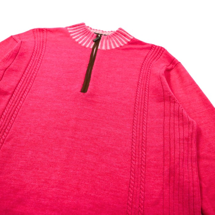 MAURIZIO BALDASSARI ハーフジップニット セーター 50 ピンク ウール | Vintage.City 빈티지숍, 빈티지 코디 정보