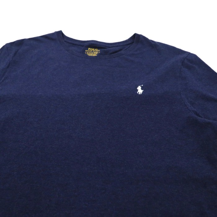 POLO RALPH LAUREN ビッグサイズTシャツ XL ネイビー コットン CUSTOM SLIM FIT スモールポニー刺繍 | Vintage.City 빈티지숍, 빈티지 코디 정보