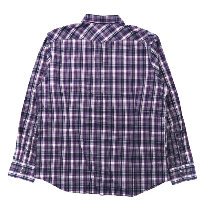 BANANA REPUBLIC ウエスタンシャツ XL ネイビー チェック コットン スナップボタン SLIM FIT | Vintage.City 古着屋、古着コーデ情報を発信