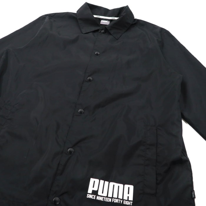 PUMA コーチジャケット L ブラック ポリエステル バックロゴプリント REBEL | Vintage.City 古着屋、古着コーデ情報を発信