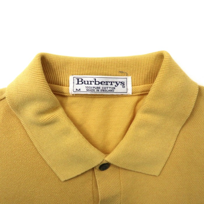 イングランド製 Burberrys ビッグサイズ 長袖ポロシャツ M イエロー