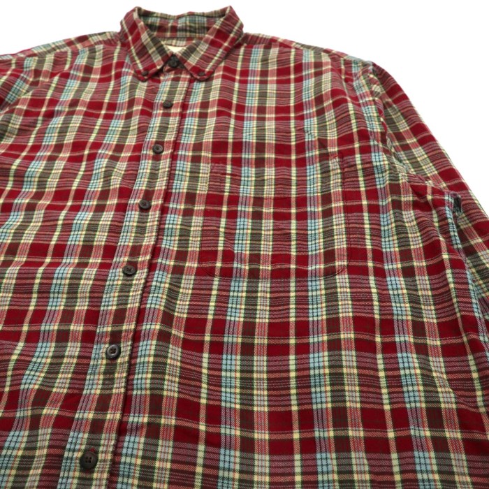 Eddie Bauer ボタンダウンシャツ L レッド チェック コットン 90年代 | Vintage.City 古着屋、古着コーデ情報を発信