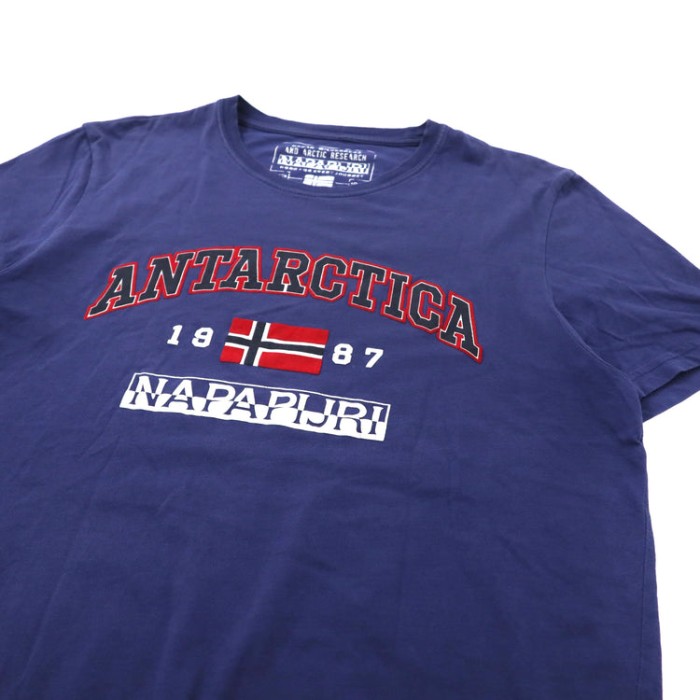 NAPAPIJRI ロゴプリントTシャツ M ネイビー コットン トルコ製 | Vintage.City 빈티지숍, 빈티지 코디 정보