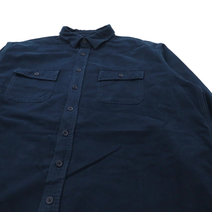 L.L.Bean シャミークロスシャツ ワークシャツ XXL ネイビー コットン ビッグサイズ CHAMOIS CLOTH SHIRT 90年代 | Vintage.City 古着屋、古着コーデ情報を発信