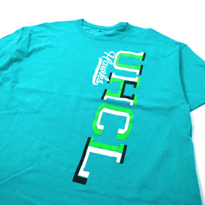 Champion ビッグサイズ カレッジプリントTシャツ XL グリーン コットン UHCL ホンジュラス製 | Vintage.City 빈티지숍, 빈티지 코디 정보