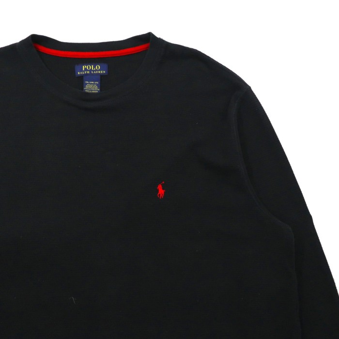 POLO RALPH LAUREN サーマル ロングスリーブTシャツ 2XL ブラック コットン スモールポニー刺繍 ビッグサイズ | Vintage.City 빈티지숍, 빈티지 코디 정보