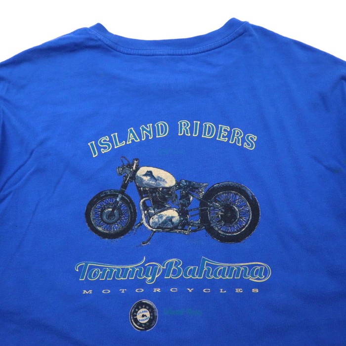 Tommy Bahama ビッグサイズ プリントTシャツ XL ブルー コットン MOTORCYCLEプリント | Vintage.City 빈티지숍, 빈티지 코디 정보