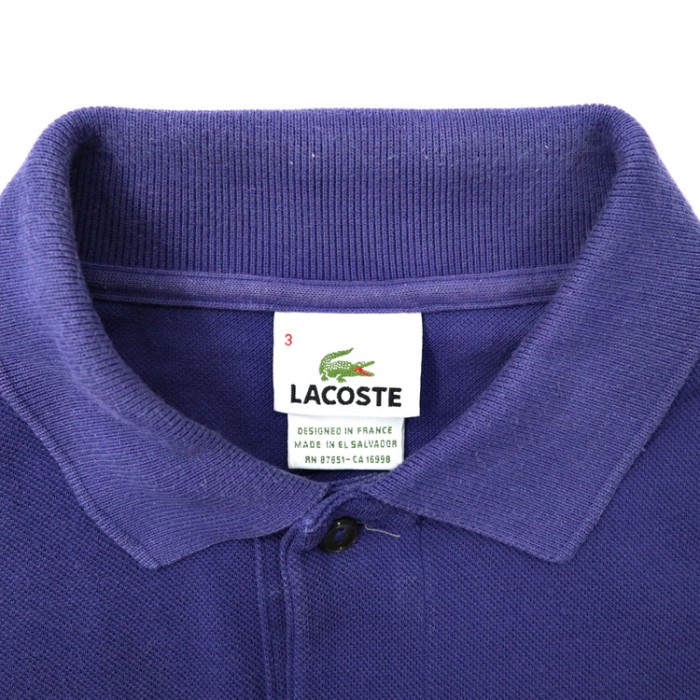 LACOSTE ポロシャツ 3 ネイビー コットン ワンポイントロゴ エルサルバドル製 | Vintage.City 古着屋、古着コーデ情報を発信